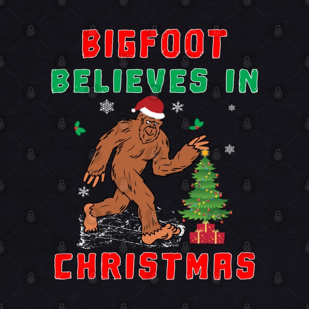 Bigfoot Believes in Christmas funny Squatchy Beast. by Maxx Exchange